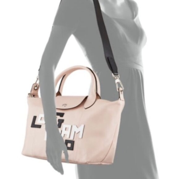 ✨ LONGCHAMP Le Pliage Cuir Leather Limited Edition Pink Crossbody Tote – New. - Picture 2 of 8